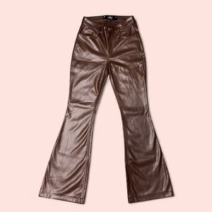 Hollister Brown Flared Leather Pants